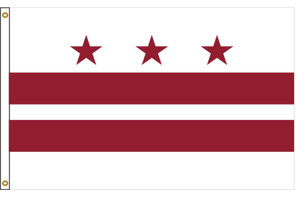 FORTISVEX District of Columbia (DC) Flag 8x12 Feet Nylon - Made in USA with Rope and Thimbles