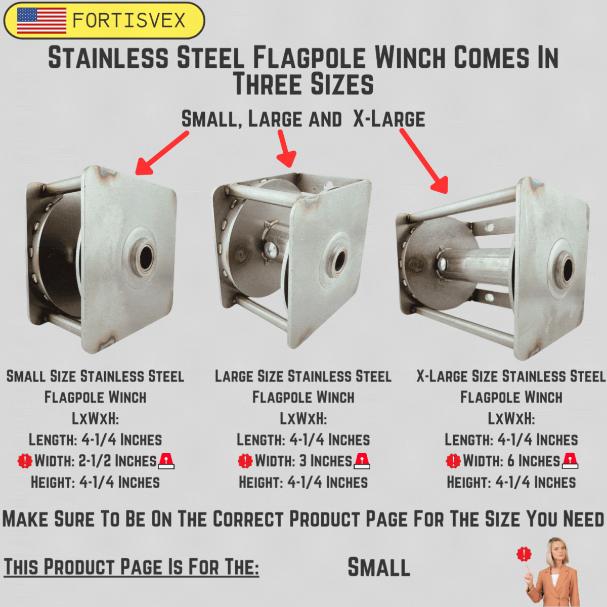 Small Size Stainless Steel Flagpole Winch 360047