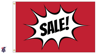 SALE artwork example from the custom single-sided flag listing