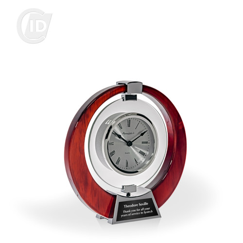 Nako Brushed Metal Desk Clock with Base | Desk and Office