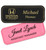 1.25 x 3.25" Engraved Black and Silver and Pink and Black Leatherette Name Badges