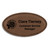 1.75 x 3.25" Engraved Dark Brown Leatherette Name Badges - Oval