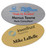 1.5 x 3" Silver and Gold Metallic Style Printed Name Badges - Oval