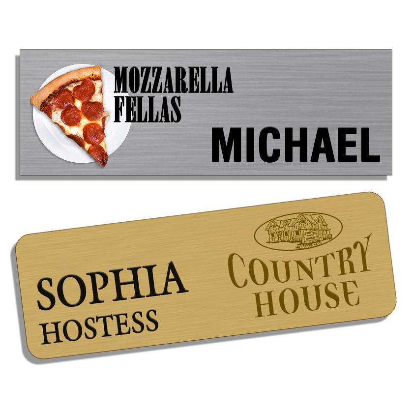 1 x 3 in. Metallic Style Printed Name Badges
