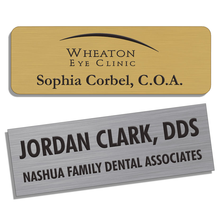 1 x 3 in. Metallic Style Engraved Name Badges