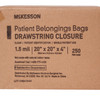 Patient Belongings Bag McKesson 4 X 20 X 20 Inch Polyethylene Drawstring Closure White 1/EA