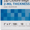 Reclosable Bag McKesson 2 X 3 Inch Polyethylene Clear Zipper Closure 1/BG