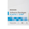 Adhesive Strip McKesson 3/4 X 3 Inch Plastic Rectangle Tan Sterile 1/BX