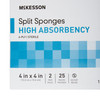 482415_BX Split Sponges McKesson 4 X 4 Inch Sterile 6-Ply 25/BX