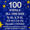 Adhesive Strip Glitter Stat Strip 3/4 X 3 Inch Plastic Rectangle Kid Design (Glitter Strips) Sterile 100/BX