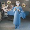 Non-Reinforced Surgical Gown with Towel ULTRA Small Blue Sterile AAMI Level 3 Disposable 1/EA