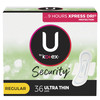 U by Kotex Security Ultra Thin Pads with Wings, Regular Absorbency