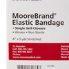 Elastic Bandage McKesson 4 Inch X 4-1/2 Yard Single Hook and Loop Closure Tan NonSterile Standard Compression 10/BX