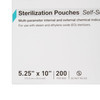 Sterilization Pouch McKesson Argent Sure-Check Ethylene Oxide (EO) Gas / Steam 5-1/4 X 10 Inch Transparent / Blue Self Seal Paper / Film 200/BX