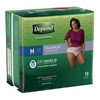 Female Adult Absorbent Underwear Depend FIT-FLEX Pull On with Tear Away Seams Medium Disposable Heavy Absorbency 18/PK