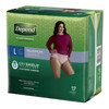 Female Adult Absorbent Underwear Depend FIT-FLEX Pull On with Tear Away Seams Large Disposable Heavy Absorbency 17/PK