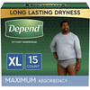 Male Adult Absorbent Underwear Depend FIT-FLEX Pull On with Tear Away Seams X-Large Disposable Heavy Absorbency 15/PK