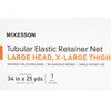 Elastic Net Retainer Dressing McKesson Tubular Elastic 34 Inch X 25 Yard (86.4 cm X 22.9 m) Size 8 White Large Head / X-Large Thigh / Medium Chest NonSterile 1/BX