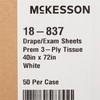 145371_CS General Purpose Drape McKesson Physical Exam Drape 40 W X 72 L Inch NonSterile 50/CS