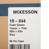 146675_CS Patient Exam Gown McKesson One Size Fits Most Blue Disposable 50/CS