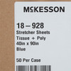 222919_CS Stretcher Sheet McKesson Flat Sheet 40 W X 90 L Inch Blue Cellulose Tissue 50% / Polyethylene Film 50% Disposable 50/CS