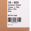 278382_CS Stretcher Sheet McKesson Flat Sheet 40 W X 72 L Inch Blue Cellulose Tissue 50% / Polyethylene Film 50% Disposable 50/CS