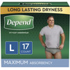 Male Adult Absorbent Underwear Depend FIT-FLEX Pull On with Tear Away Seams Large Disposable Heavy Absorbency 34/CS