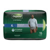 Male Adult Absorbent Underwear Depend FIT-FLEX Pull On with Tear Away Seams X-Large Disposable Heavy Absorbency 30/CS