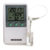 Digital Refrigerator / Freezer Thermometer with Alarm McKesson Fahrenheit / Celsius -58° to +158°F (-50° to +70°C) Glycol Bottle Probe Multiple Mounting Options Battery Operated 1/EA