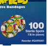 Adhesive Spot Bandage ASO 7/8 Inch Plastic Round Kid Design (Garfield) Sterile 12/CS