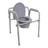 McKesson Folding Fixed Arm Steel Commode Chair