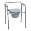 Commode Chair McKesson Fixed Arms Steel Frame Back Bar 13-1/2 Inch Seat Width 350 lbs. Weight Capacity 1/EA