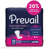 Bladder Control Pad Prevail Daily Pads Overnight 16 Inch Length Heavy Absorbency Polymer Core One Size Fits Most 120/CS