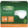 Unisex Adult Incontinence Brief Depend Small / Medium Disposable Heavy Absorbency 60/CS