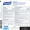 1087442_CS Hand Sanitizer Purell Healthcare Advanced 1,200 mL Ethyl Alcohol Gel Dispenser Refill Bottle 2/CS