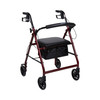 1065263_EA 4 Wheel Rollator McKesson Red Adjustable Height / Folding Aluminum Frame 1/EA