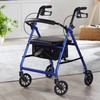 4 Wheel Rollator McKesson Blue Adjustable Height / Folding Aluminum Frame 1/EA