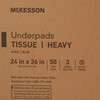 Procedure Underpad McKesson 24 W X 36 L Inch Blue NonSterile 150/CS