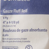 Fluff Bandage Roll Dermacea 4 Inch X 4-1/8 Yard 1 per Pouch Sterile 6-Ply Roll Shape 100/CS