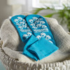 Slipper Socks McKesson Paw Prints One Size Fits Most Teal Above the Ankle 96/CS