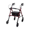 1095248_EA 4 Wheel Rollator McKesson Red Adjustable Height / Folding Aluminum Frame 1/EA