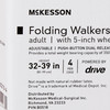 Folding Walker Adjustable Height McKesson Aluminum Frame 350 lbs. Weight Capacity 32 to 39 Inch Height 4/CS