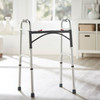 Folding Walker Adjustable Height McKesson Aluminum Frame 350 lbs. Weight Capacity 32 to 39 Inch Height 1/CS