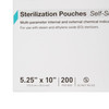 Sterilization Pouch McKesson Argent Sure-Check Ethylene Oxide (EO) Gas / Steam 5-1/4 X 10 Inch Transparent / Blue Self Seal Paper / Film 2000/CS