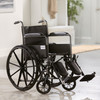 Wheelchair McKesson Dual Axle Full Length Arm Swing-Away Elevating Legrest Black Upholstery 18 Inch Seat Width Adult 300 lbs. Weight Capacity 1/EA