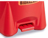 Medical Waste Receptacle ULINE 6 gal. Round Red HDPE Step On 1/EA