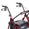 4 Wheel Rollator / Transport Chair drive Duet Burgundy Adjustable Height / Transport / Folding Aluminum Frame 1/EA