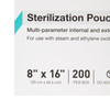 Sterilization Pouch McKesson Argent Sure-Check Ethylene Oxide (EO) Gas / Steam 8 X 16 Inch Transparent / Blue Self Seal Paper / Film 5/CS