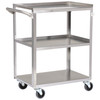 Utility Cart McKesson Stainless Steel 32.63 Inch Stainless Steel 15-1/2 X 24 Inch 1/EA