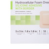 Foam Dressing McKesson 3 X 3 Inch With Border Film Backing Silicone Gel Adhesive Square Sterile 200/CS